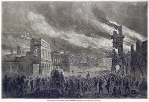 バーニングオブコロンビア、サウスカロライナ、1865年2月17日、パブ。 1865 作： William Waud
